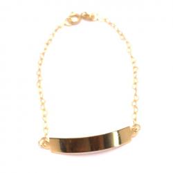 Pulseira de chapa em ouro amarelo 18k - 2PUO0001